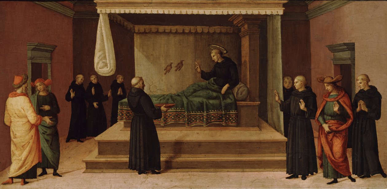 القديس نيكولاس من Tolentino يستعيد جزئين في الحياة ، c.1500-30 (درجة حرارة على لوح خشبي) بواسطة بيترو بيروجينو