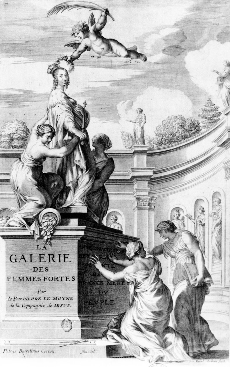 واجهة "La Gallerie des Femmes Fortes" ("معرض المرأة القوية") بقلم بيير لو موين ، نُشر في باريس ، 1647 بواسطة بيترو دا كورتونا