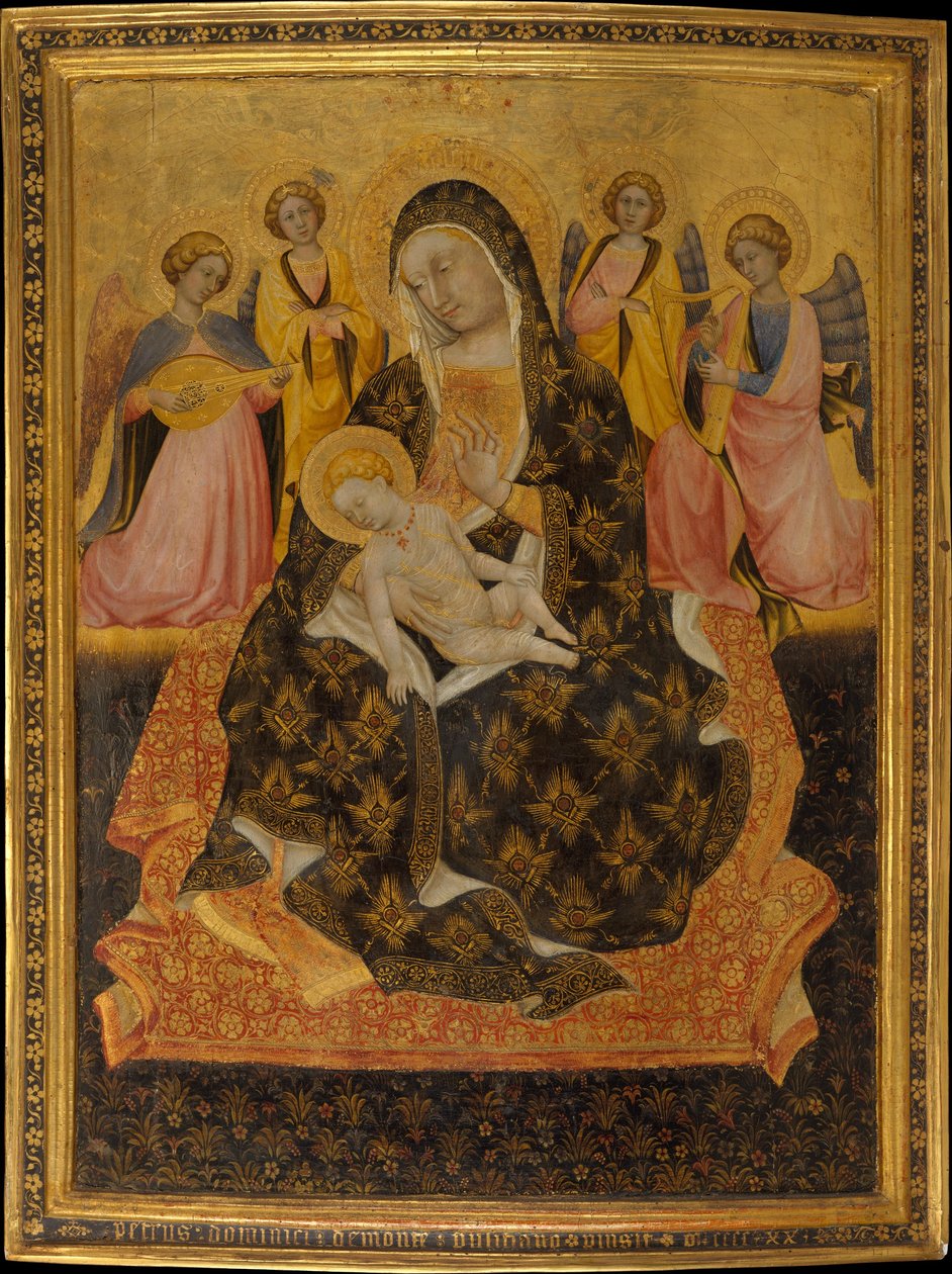 مادونا والطفل مع الملائكة ، 1420 (تمبرا على الخشب والأرض الذهبية) بواسطة Pietro di Domenico da Montepulciano