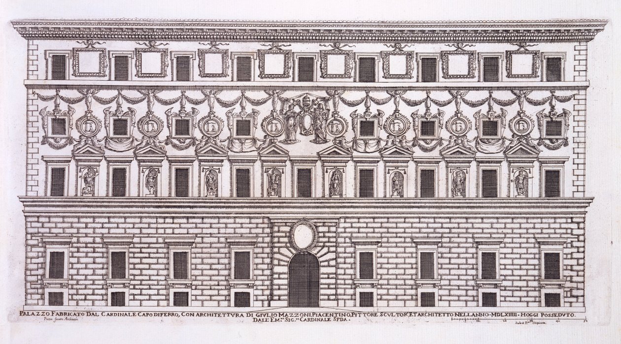 Palazzo Capodiferro ، روما ، من &39;Palazzi di Roma&39; ، الجزء الأول ، نشر 1654 بواسطة بيترو فيريريو