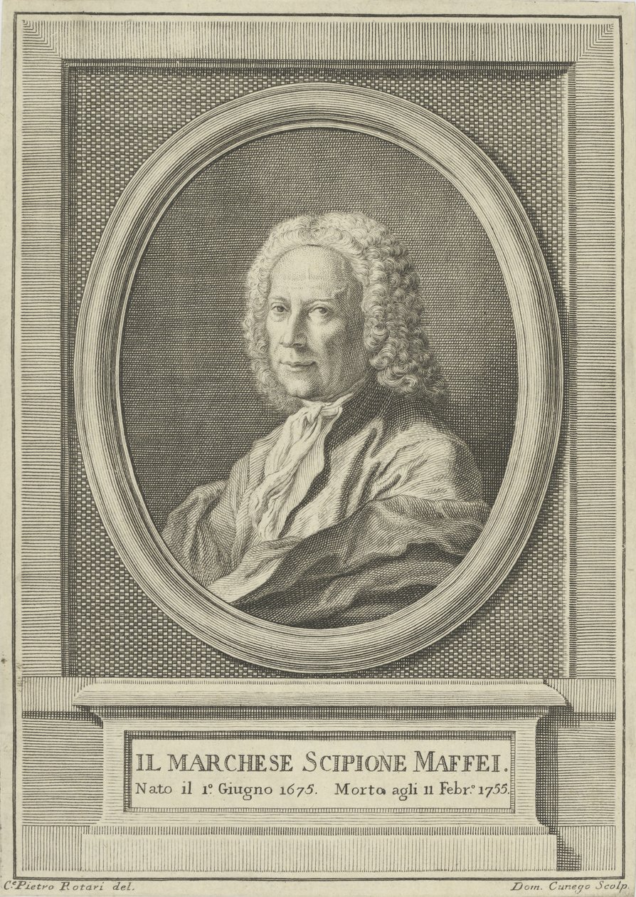 صورة للشاعر سكيبيون مافي 1675-1755 ، ج. 1750. بواسطة بيترو انطونيو روتاري