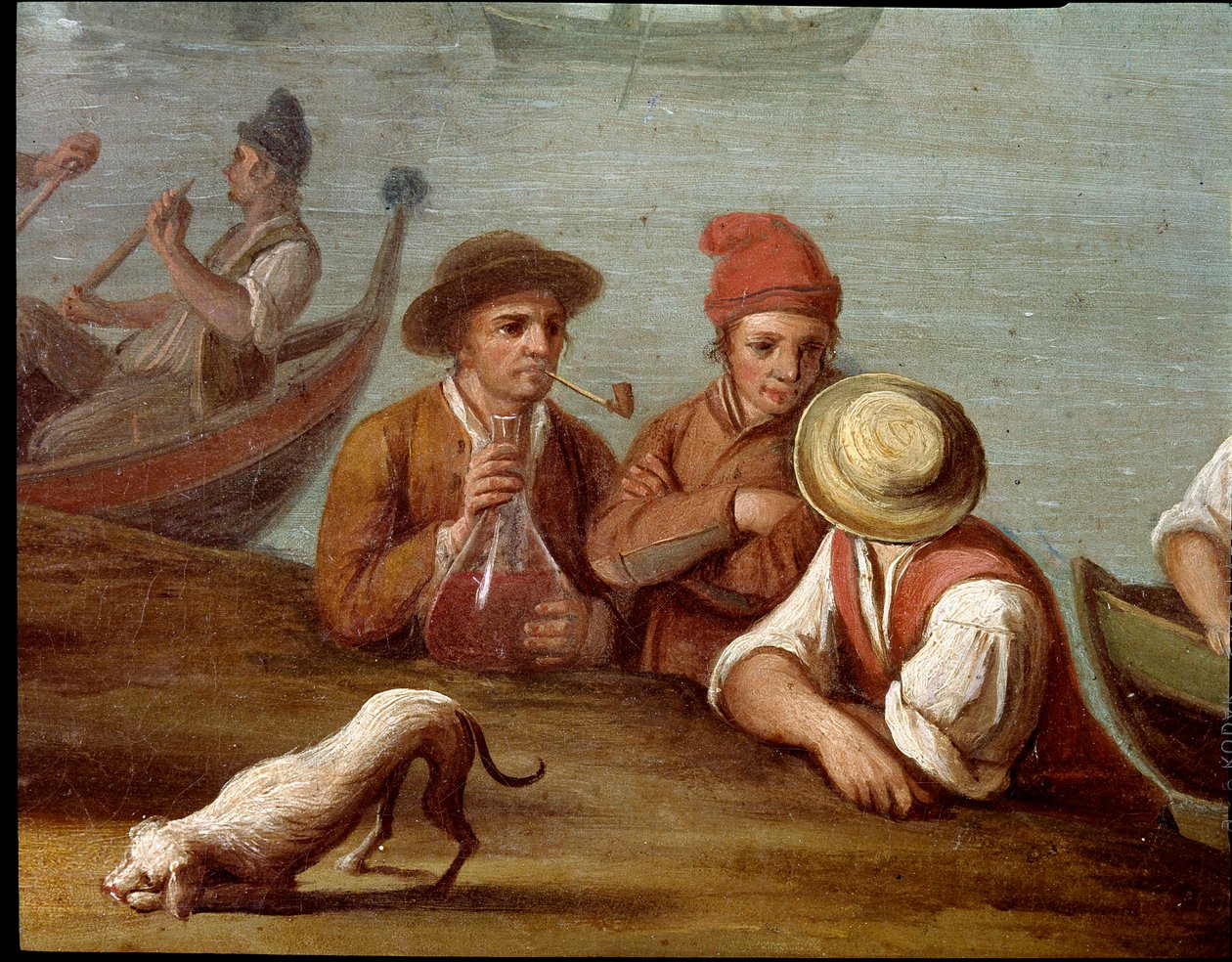 مشهد مأدبة في Posillipo (Pausilippe) نابولي تفاصيل الصيادين - مأدبة في Posillipo - تفاصيل الصيادين - لوحة رسمها Pietro Fabris من القرن الثامن عشر Museo Nazionale di San Martino Naples بواسطة بيترو فابريس
