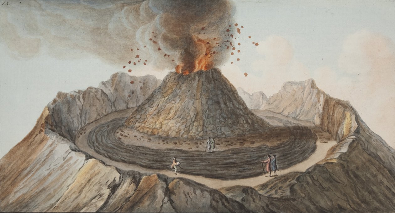 اللوحة التاسعة من كامبي فليغراي: ملاحظات براكين الصقليتين بقلم ويليام هاميلتون ، 1776 (نقش يدوي) بواسطة بيترو فابريس