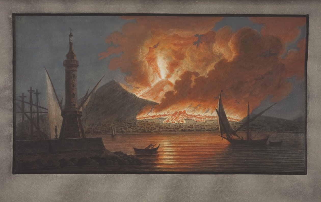 اللوحة السادسة من كامبي فليغراي: ملاحظات براكين الصقليتين بقلم ويليام هاميلتون ، 1776 (مرحاض على ورق) بواسطة بيترو فابريس