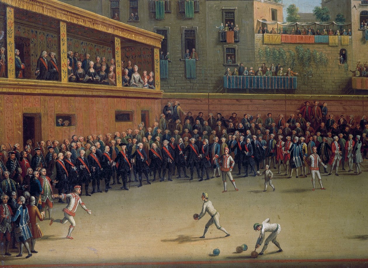 لعبة كرة اليد ، بقلم بيترو فابريس (نشط 1768-1778) ، التفاصيل ، إيطاليا بواسطة بيترو فابريس