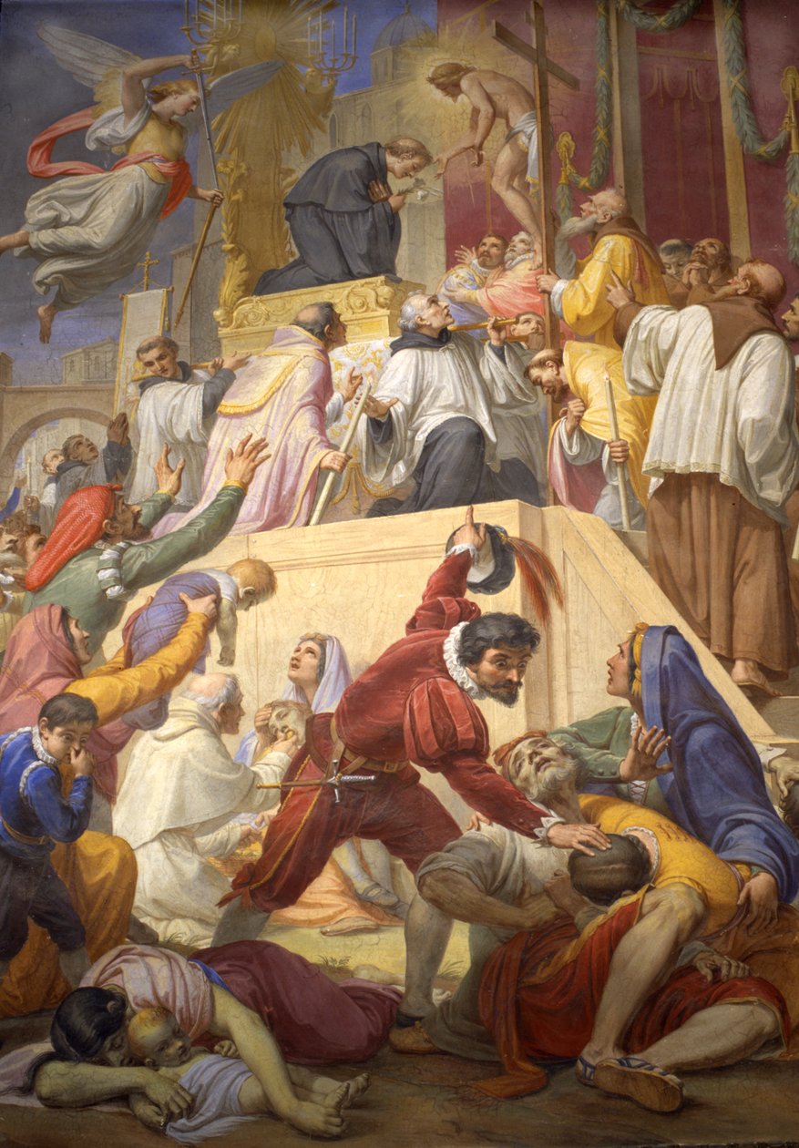 معجزة القديس نيكولاس من تولينتينو خلال وباء قرطبة ، 1856-1869 بواسطة بيترو جاجلياردي