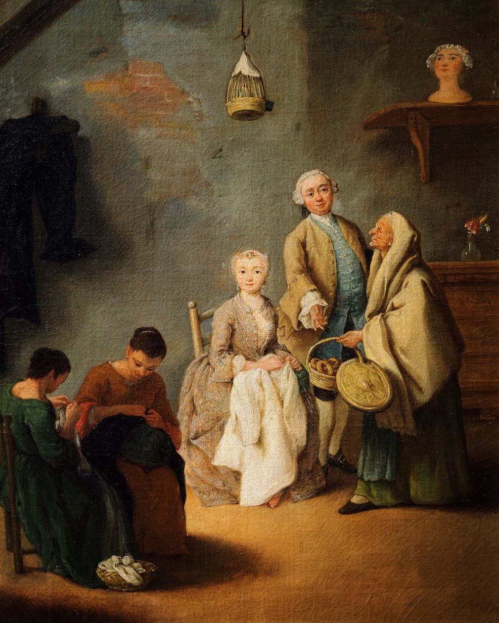 ورشة التطريز لبيترو لونجي (1701-1785) بواسطة بيترو لونغي