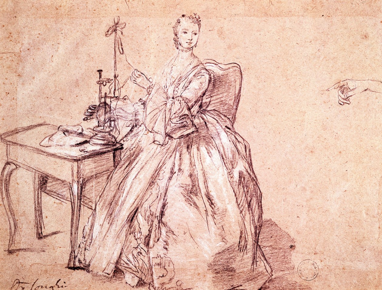 خيط الغزل سيدة ، لبيترو لونجي (1701-1785) ، رسم بواسطة بيترو لونغي