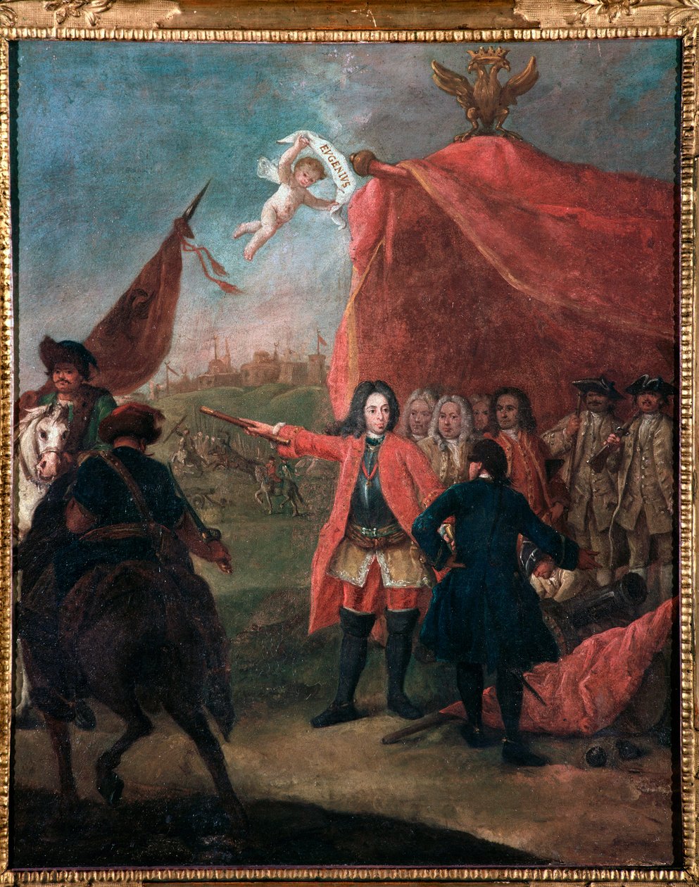 تمثيل أوجينيو دي سافويا (1663-1736) قال الأمير أوجينيو (صورة الأمير يوجين أوف سافوي) لوحة لبيترو لونجي (1702-1785) 1755 Dim 62x51 cm Ca 'Rezzonico Venice Italy بواسطة بيترو لونغي