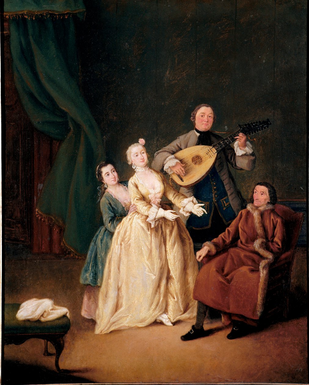 لوحة الحفلة العائلية لبيترو لونجي (1702-1785) 1752 باهت. 62x51 سم Ca 'Rezzonico ، البندقية بواسطة بيترو لونغي