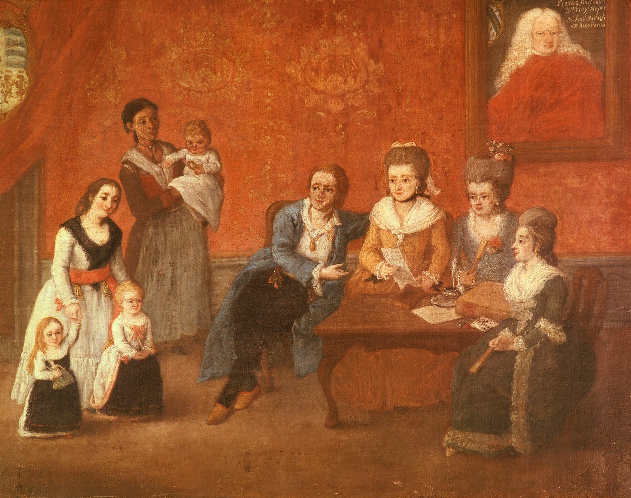 The Michiel family, c.1780 (oil on canvas) بواسطة بيترو لونغي
