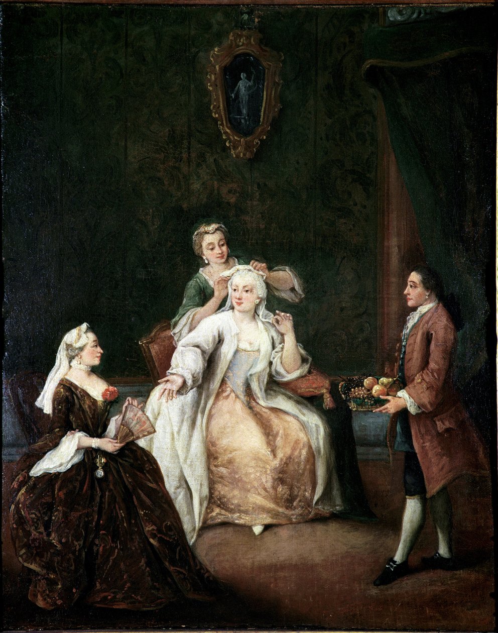 مصفف الشعر (مصفف الشعر) لوحة لبيترو لونجي (1702-1785) 1760 تقريبًا. خافت 62x50 سم فينيسيا ، كا ريزونيكو بواسطة بيترو لونغي