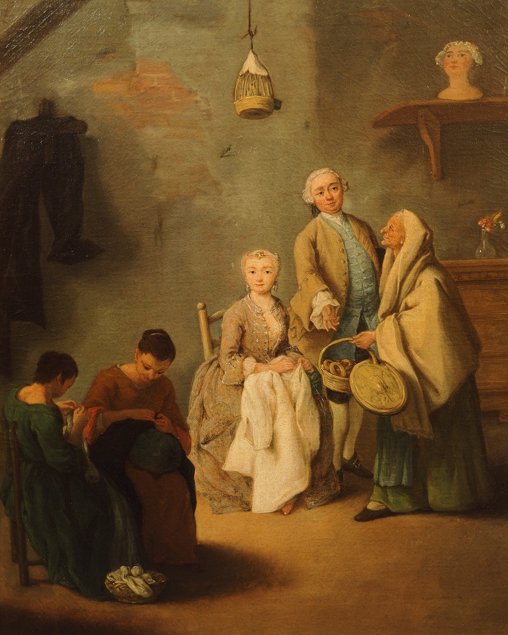 بائع bussolai (حلويات البندقية) لبيترو لونجي (1701-1785) بواسطة بيترو لونغي