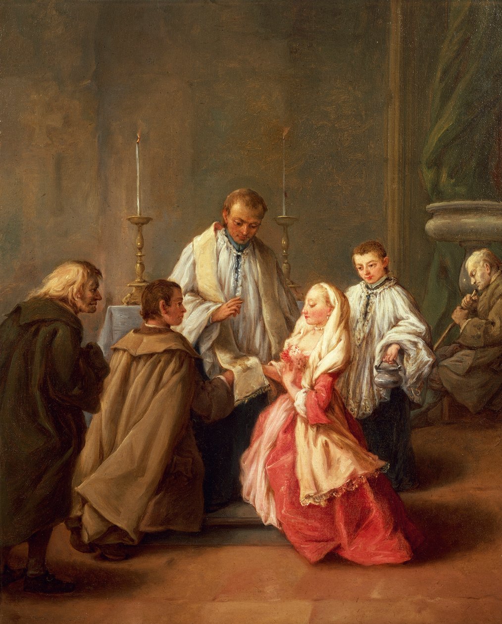 الأسرار السبعة: زواج بيترو لونجي (1701-1785) ، زيت على قماش ، 61 × 50 سم ، قبل 1755-1757 بواسطة بيترو لونغي