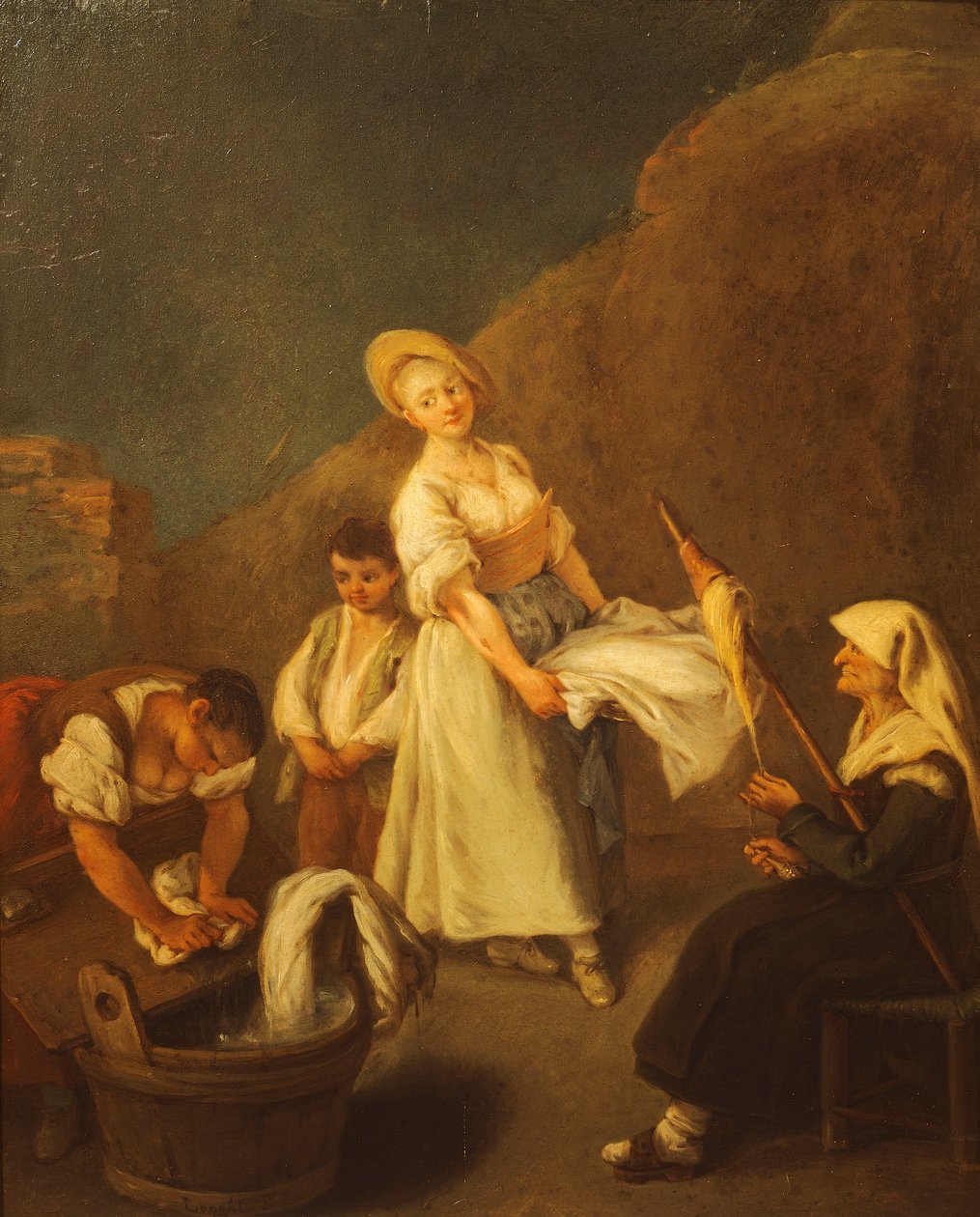 الغسالة ، بقلم بيترو لونجي (1701-1785) ، زيت على لوح ، 61x50 سم بواسطة بيترو لونغي