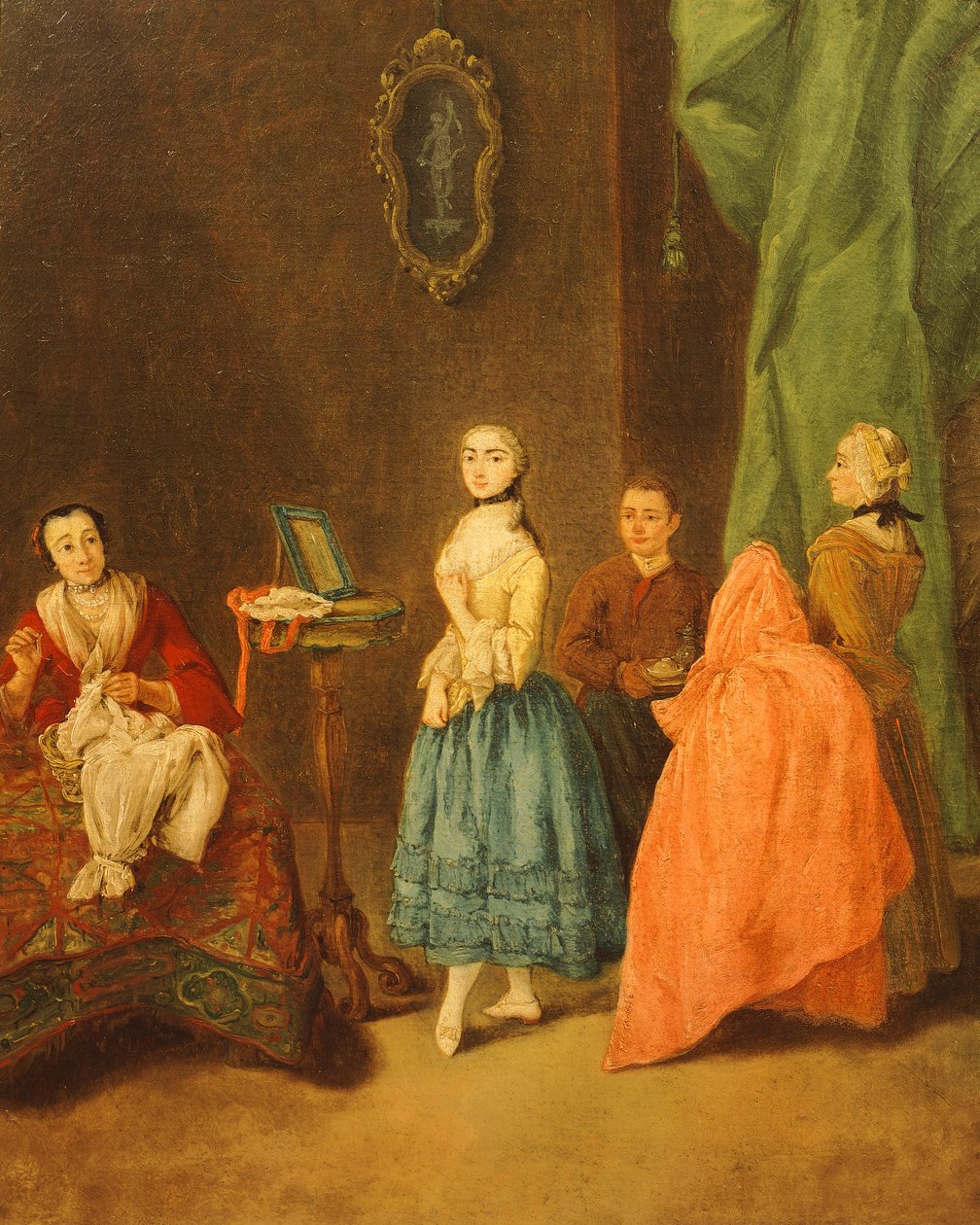 محاولة ارتداء الملابس ، بقلم بيترو لونجي (1701-1785) بواسطة بيترو لونغي