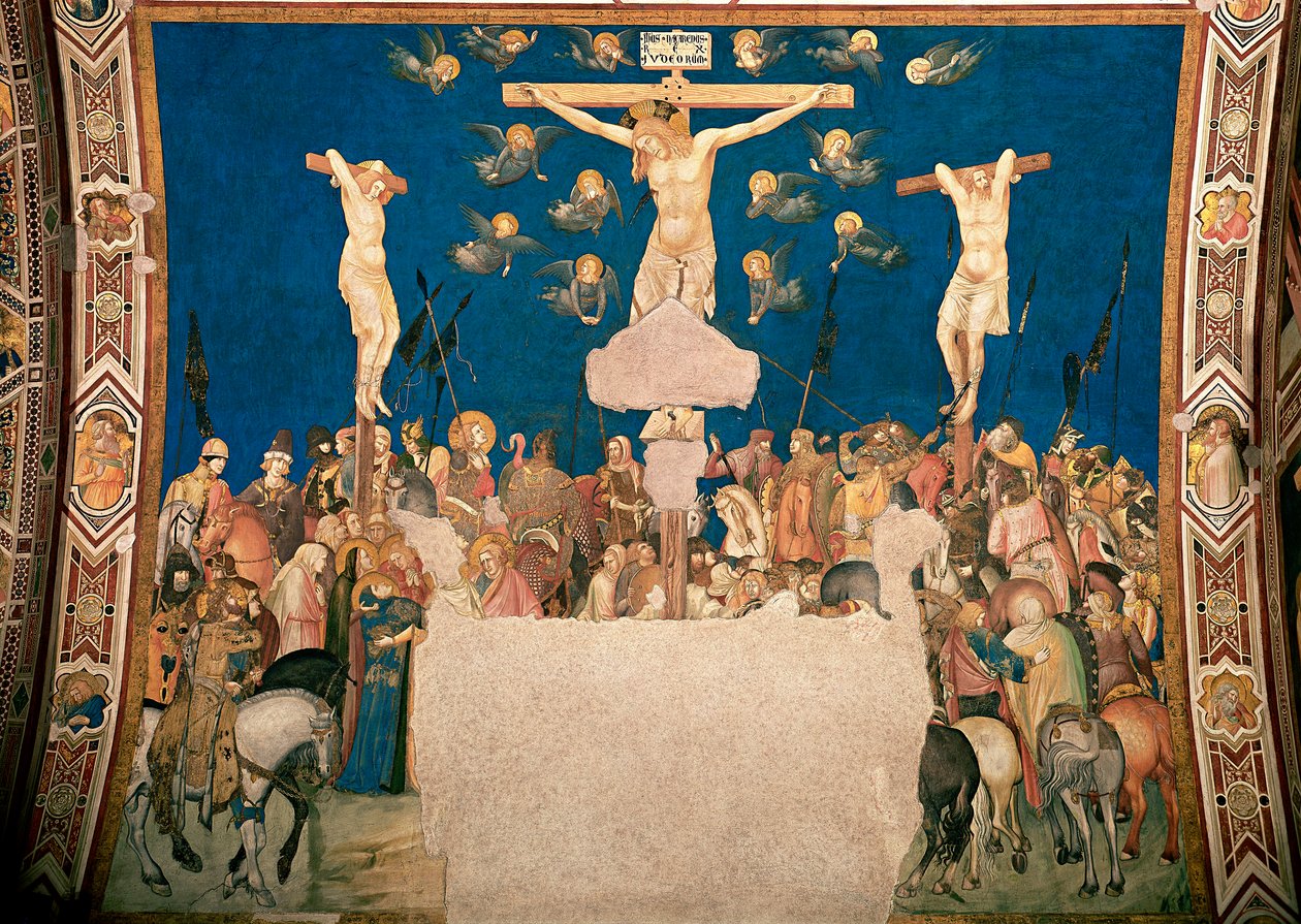 Crucifixion Fresco بواسطة Pietro Lorenzetti (1280/5 حوالي 1348) 1335-1340 Basilica of San Francesco ، الكنيسة السفلى ، أسيزي بواسطة بيترو لورينزيتي