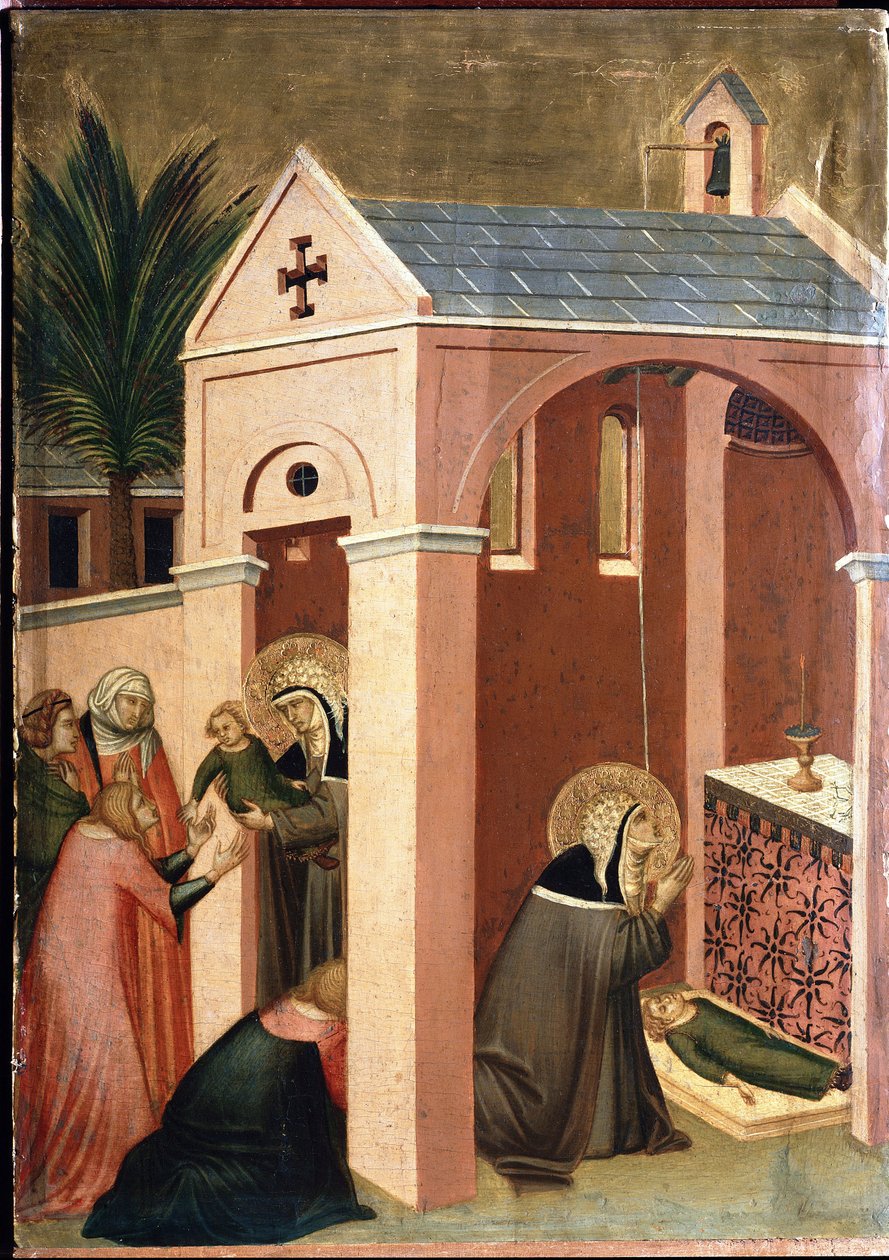 القديس يحيي ابن رجل نبيل (Polyptych من حياة القديس التواضع) - Detrempe على الخشب القرن الرابع عشر بواسطة بيترو لورينزيتي