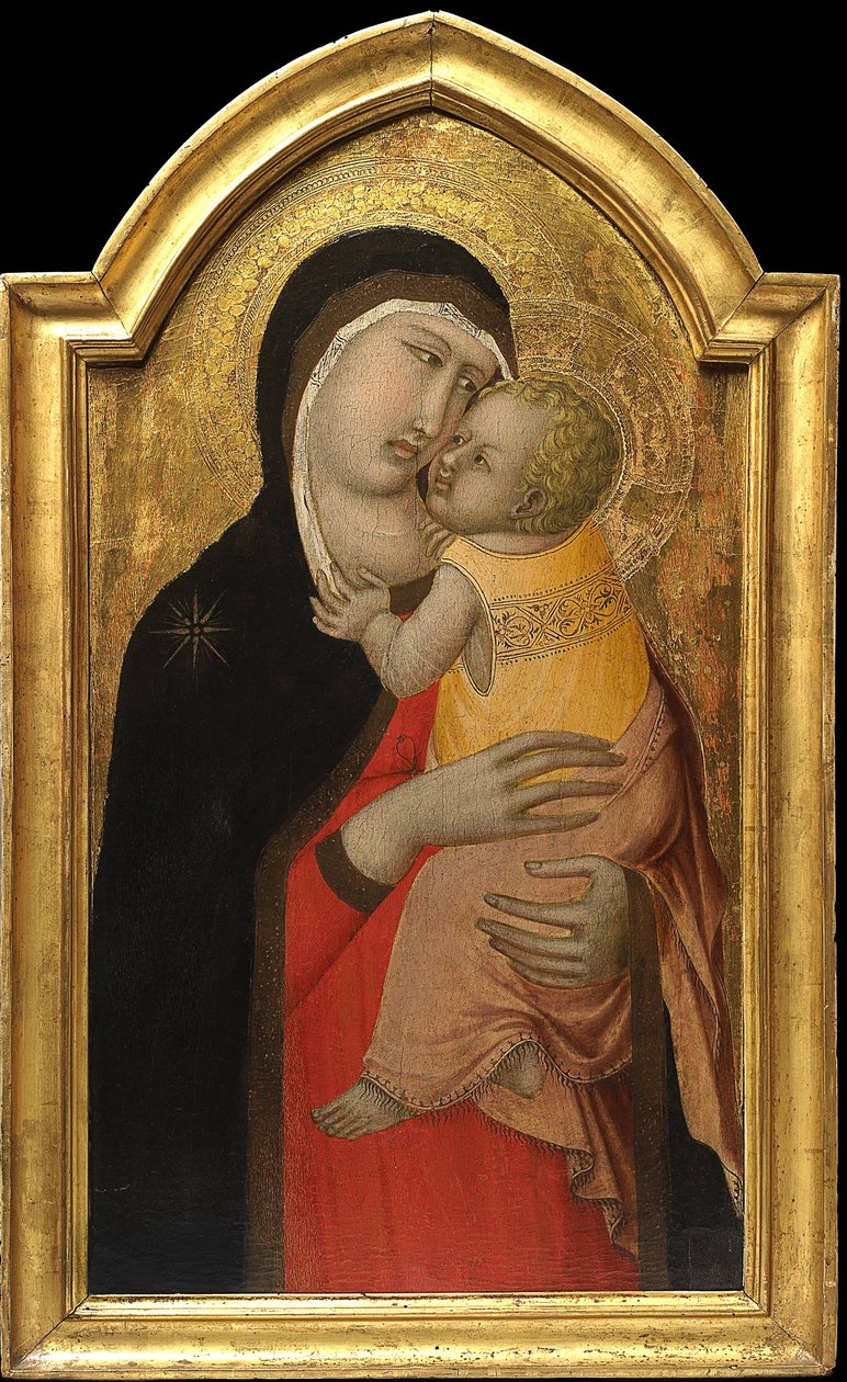 العذراء والطفل par Lorenzetti ، Pietro (حوالي 1300-ca 1348). تمبرا على لوحة ، مجموعة خاصة بواسطة بيترو لورينزيتي