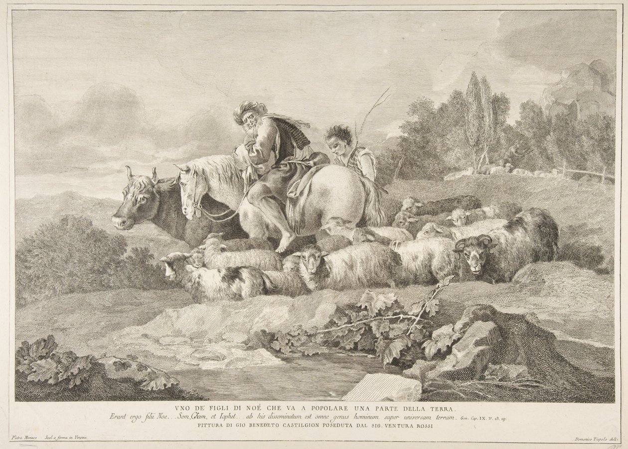 أحد أبناء نوح الذي ذهب لملء جزء من الأرض Uno de figli di Noè c ...، 1743-1763. بواسطة بيترو موناكو