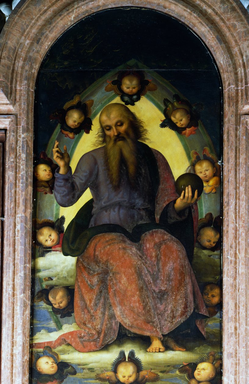 God the Father Blessing, detail from the Polyptych of the Certosa of Pavia بواسطة بيترو بيروجينو