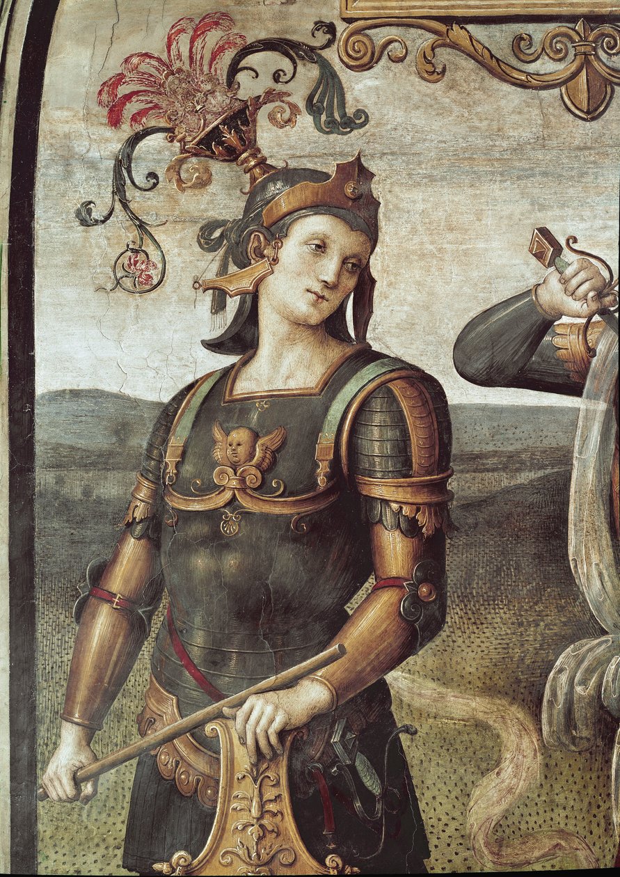 Lucius Quinctius, detail of Strength and Temperance (Fresco بواسطة بيترو بيروجينو