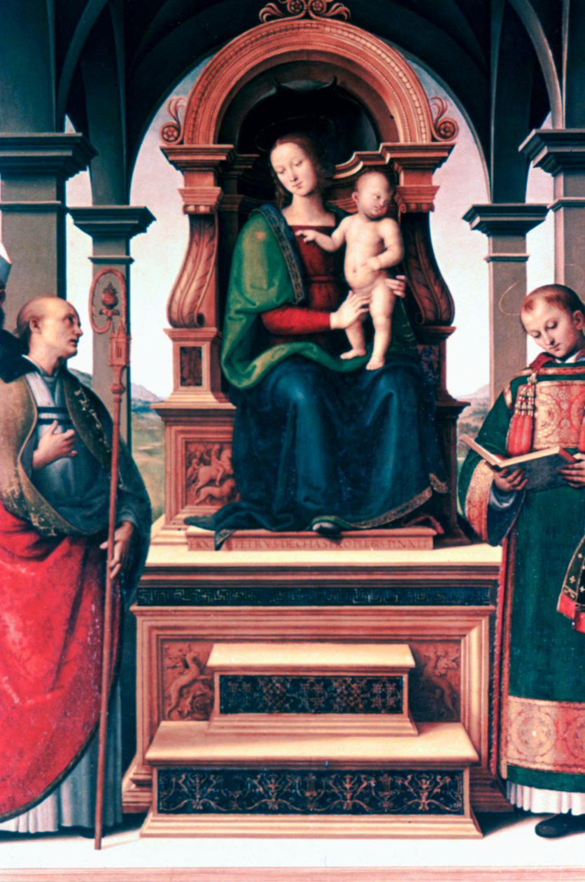 مادونا والطفل مع القديسين ، c1470-1523 بواسطة بيترو بيروجينو