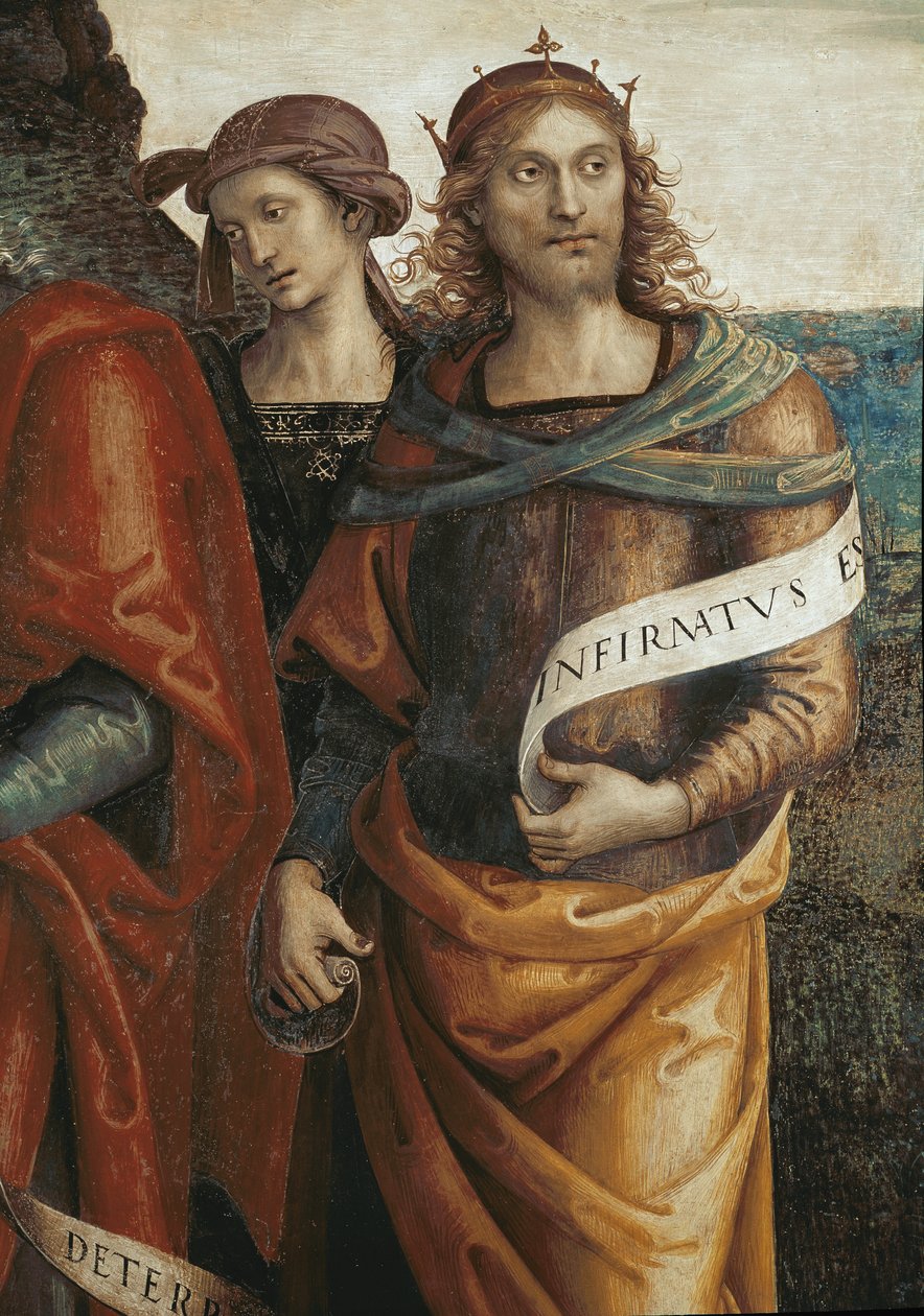 Solomon, detail of The Eternal Father Surrounds with Prophetes and Sibyls (Fresco بواسطة بيترو بيروجينو