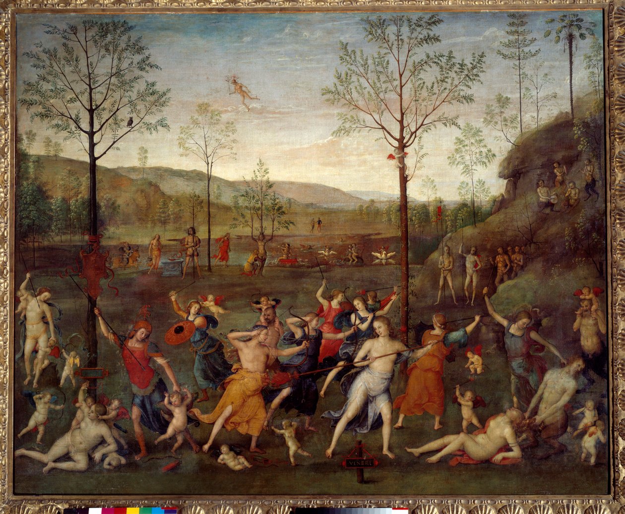 معركة الحب والرسم Chastete لبيترو فانوتشي ديت إيل بيروجينو (بيروجين) (1450-1523) بواسطة بيترو بيروجينو