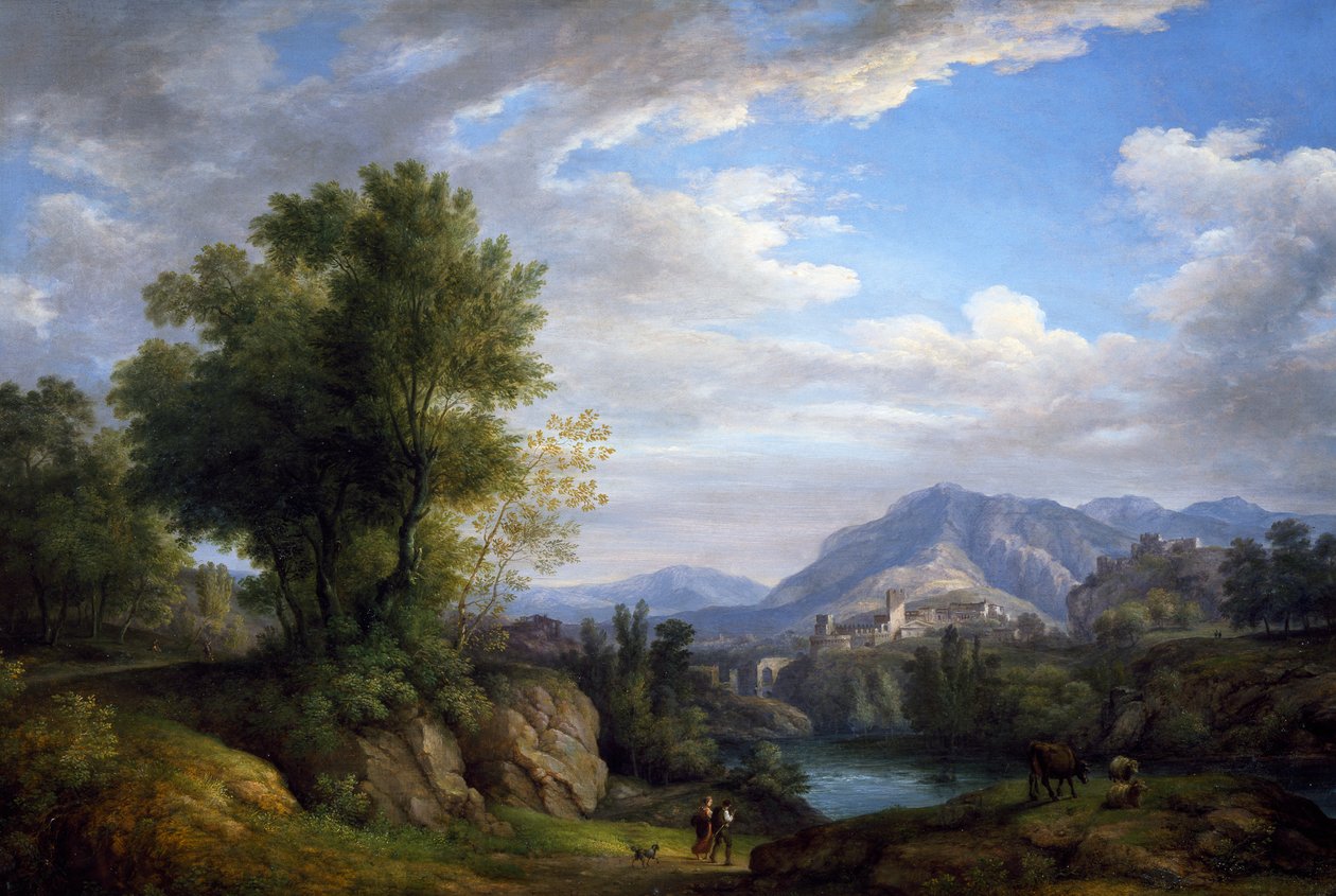 منظر طبيعي لبييترو رونزوني (1781-1861) ، زيت على قماش بواسطة بيترو رونزوني