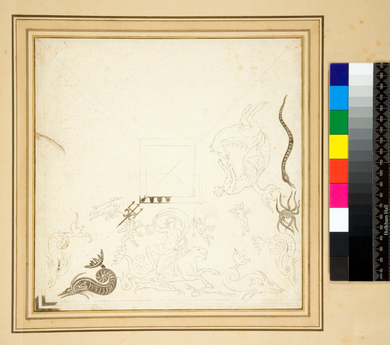 رسم غير مكتمل لرصيف الفسيفساء "Carciofolo" (قلم رصاص) بواسطة بيترو سانتي بارتولي