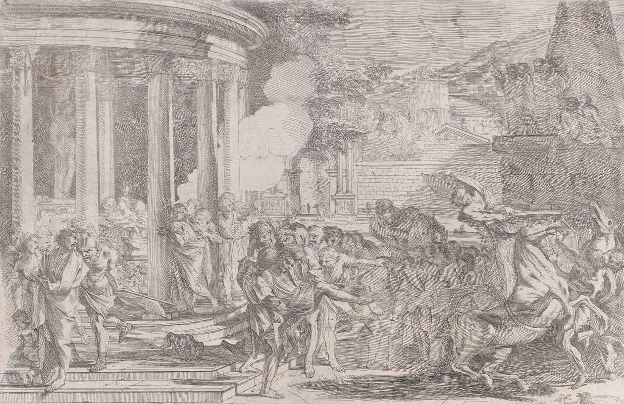 حمل Sinorix من معبد أرتميس محاولًا الهروب من آثار السموم ... ، كاليفورنيا. 1640. بواسطة بيترو تيستا