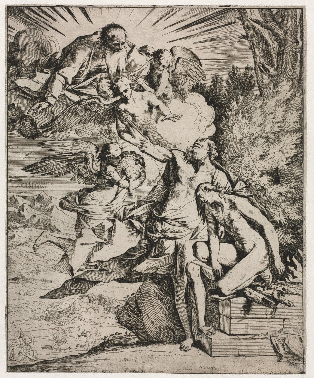 ذبيحة إبراهيم ، كاليفورنيا. 1645-50. بواسطة بيترو تيستا