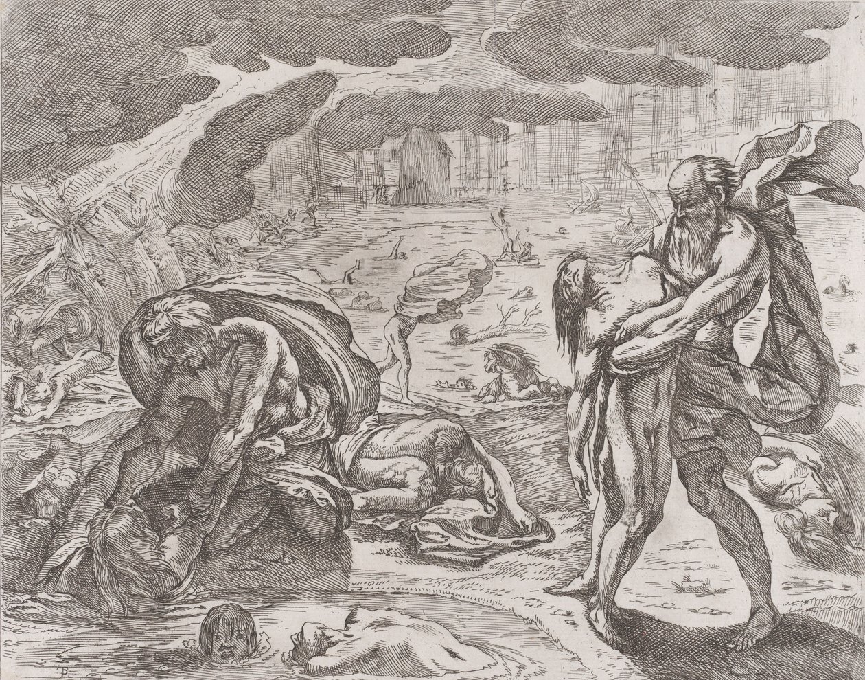 الطوفان ، سحب الأشكال من الماء ، كاليفورنيا. 1640-42. بواسطة بيترو تيستا