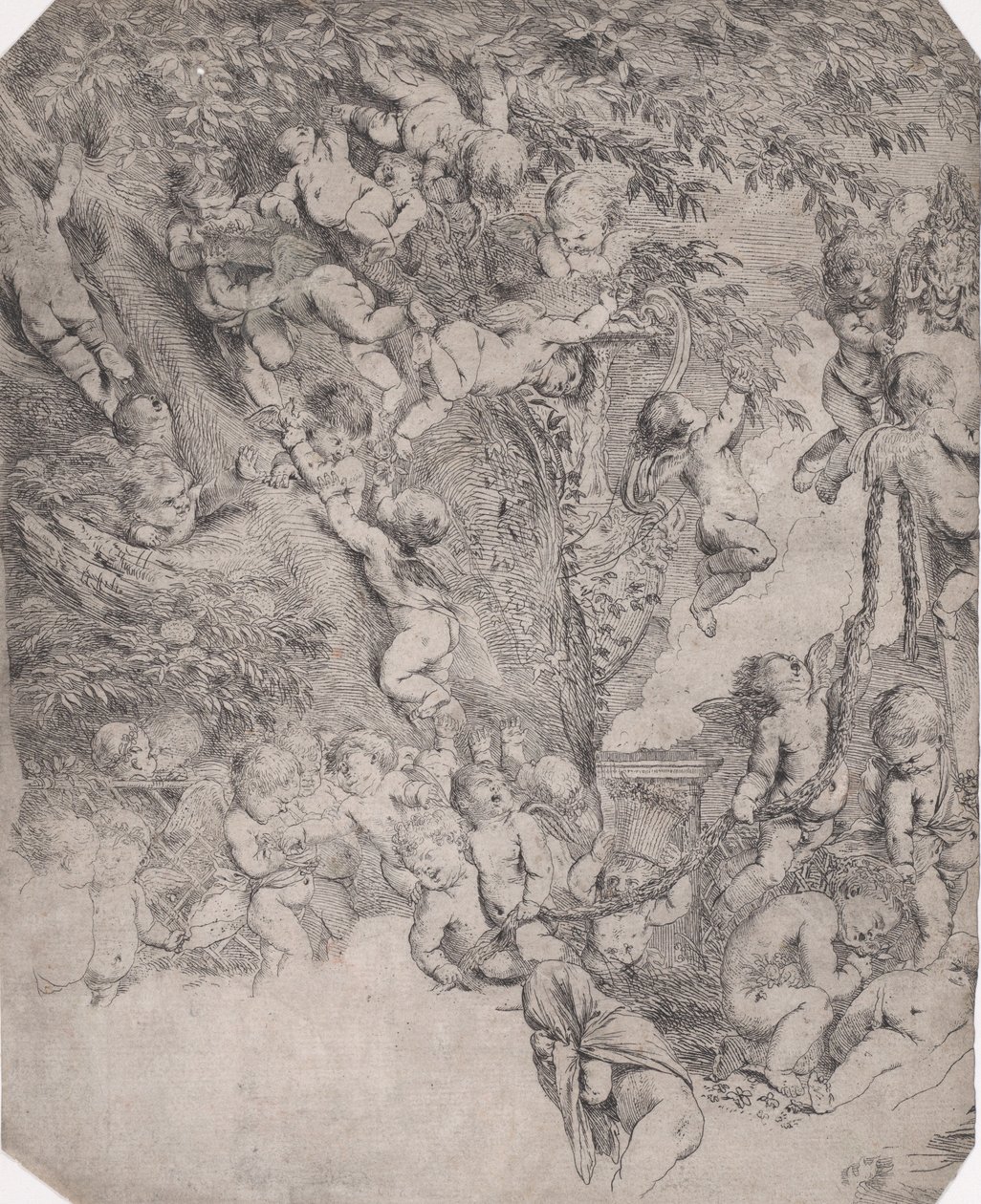 حديقة فينوس ، دليل على انطباع الزاوية اليسرى العليا ، كاليفورنيا. 1631-37. بواسطة بيترو تيستا