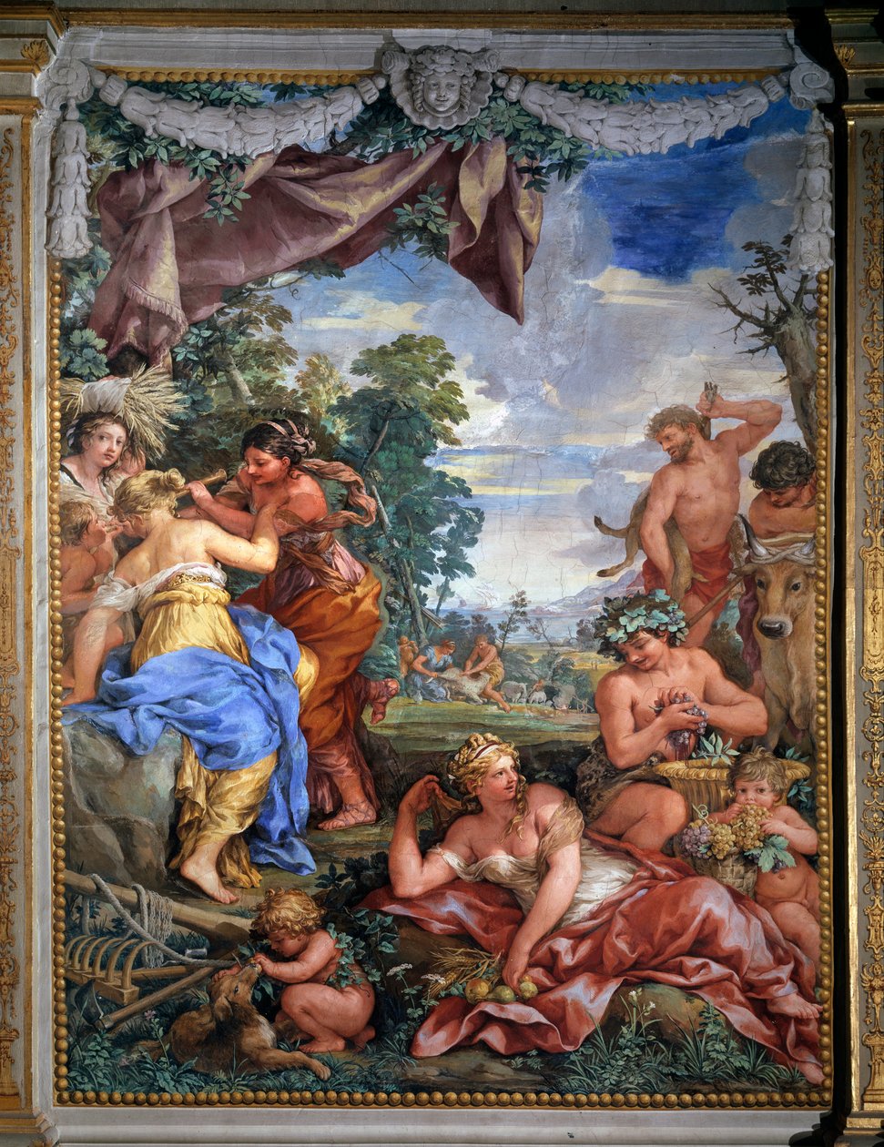 رمزية من العصور الأربعة ، العصر الفضي في الهواء الطلق بقلم بيترو دا كورتونا (حجر كورتونا) (1596-1669) (1596-1669) 1637 سال دو بويل (ستانزا ديلا ستوفا) ، معرض بالاتين ، قصر بيتي ، فلورنسا بواسطة بيترو دا كورتونا
