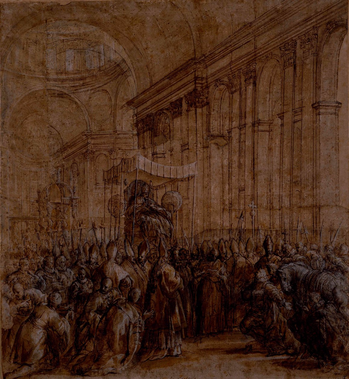 Urban VIII carried down the nave of St. Peter