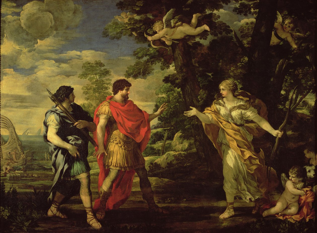 ظهور كوكب الزهرة إلى أينيس باعتباره صيادة ، c.1635 بواسطة بيترو دا كورتونا