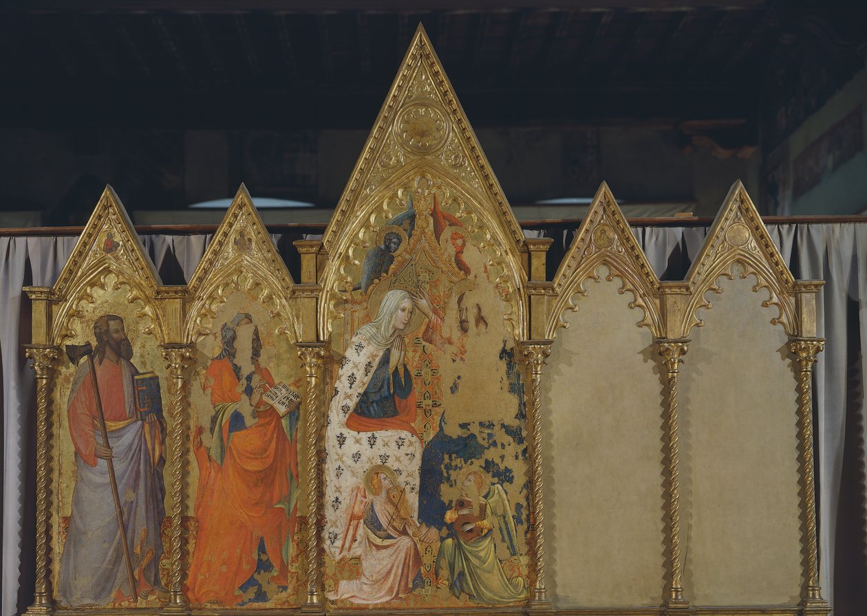 Coronation of Virgin, polyptych بواسطة Pietro da Miniato