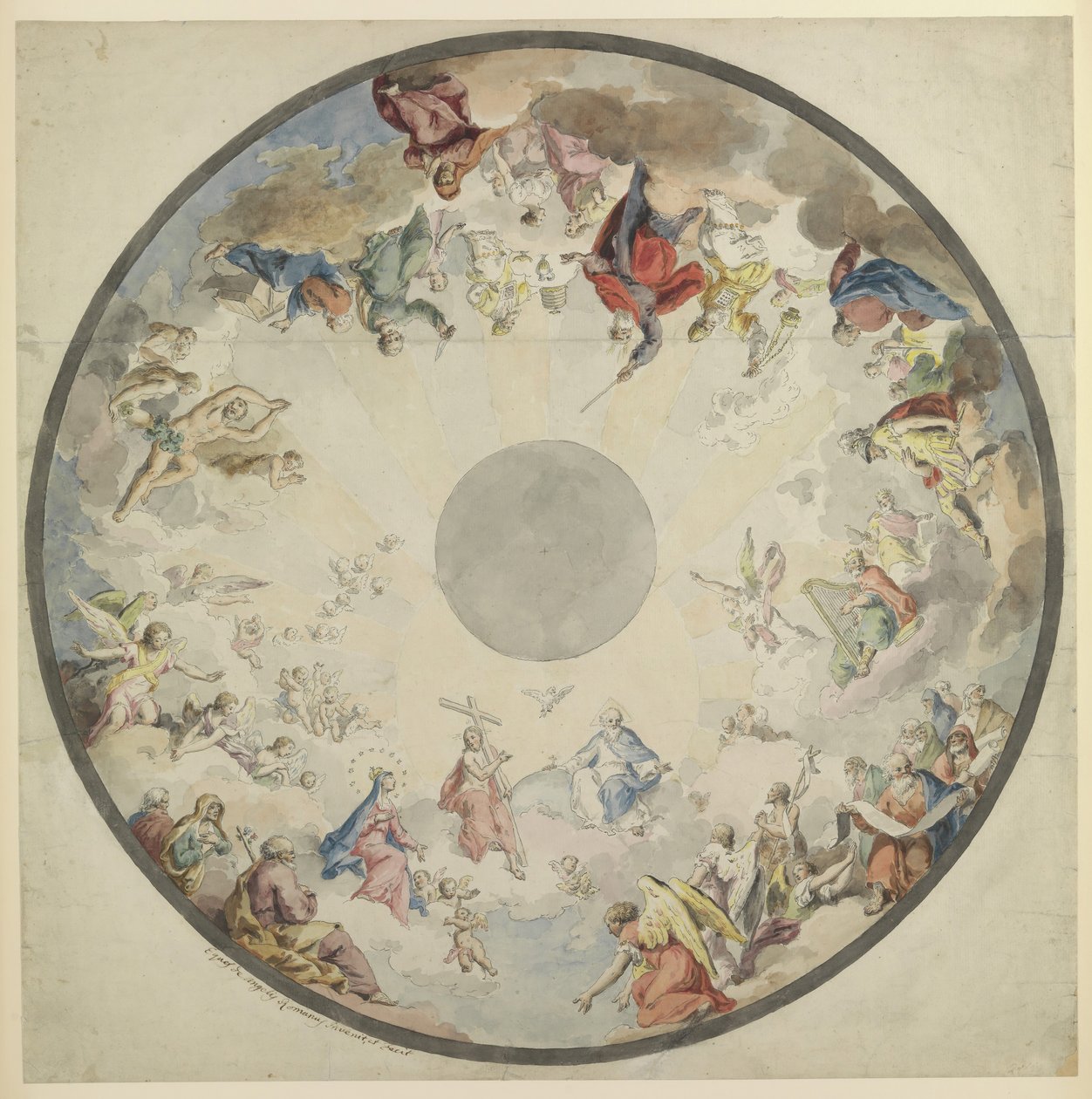 تصميم قبة بشخصيات العهد القديم والجديد ، 1720-1804. بواسطة بيترو دي أنجليس