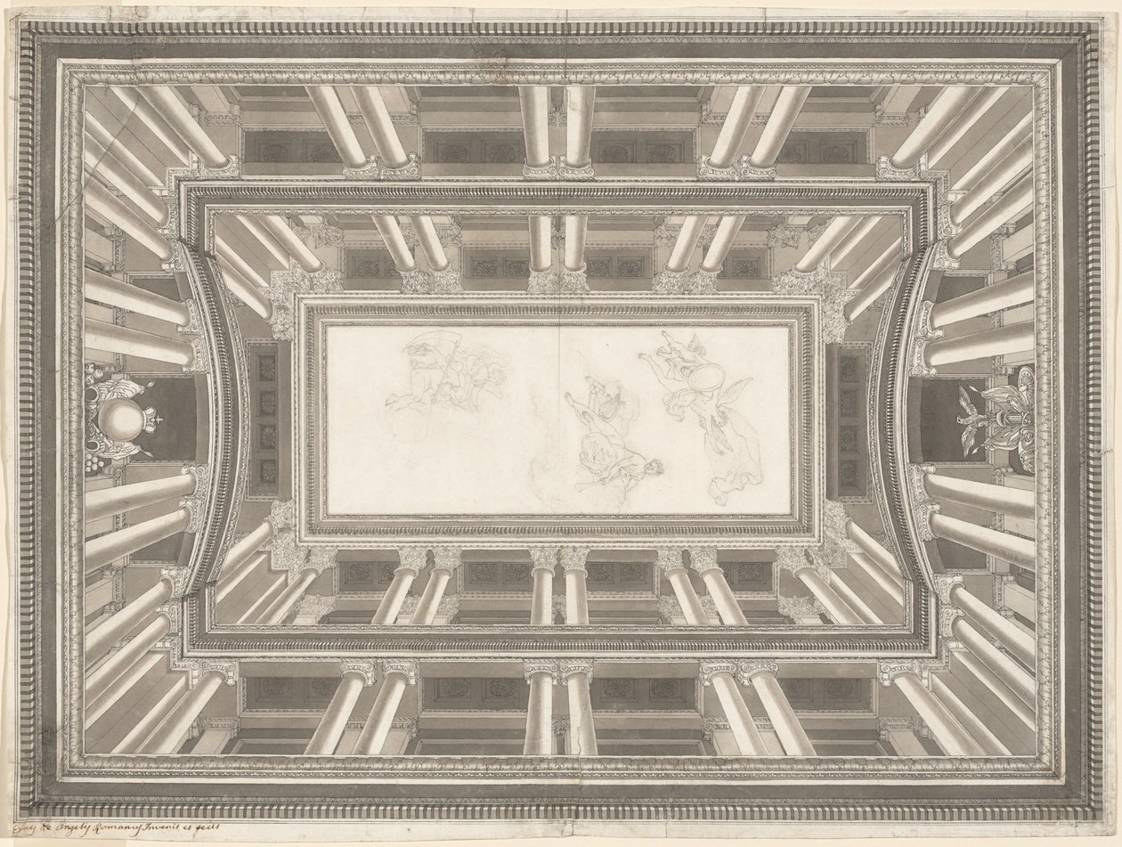 تصميم لديكور السقف Trompe-l'oeil بواسطة بيترو دي أنجليس