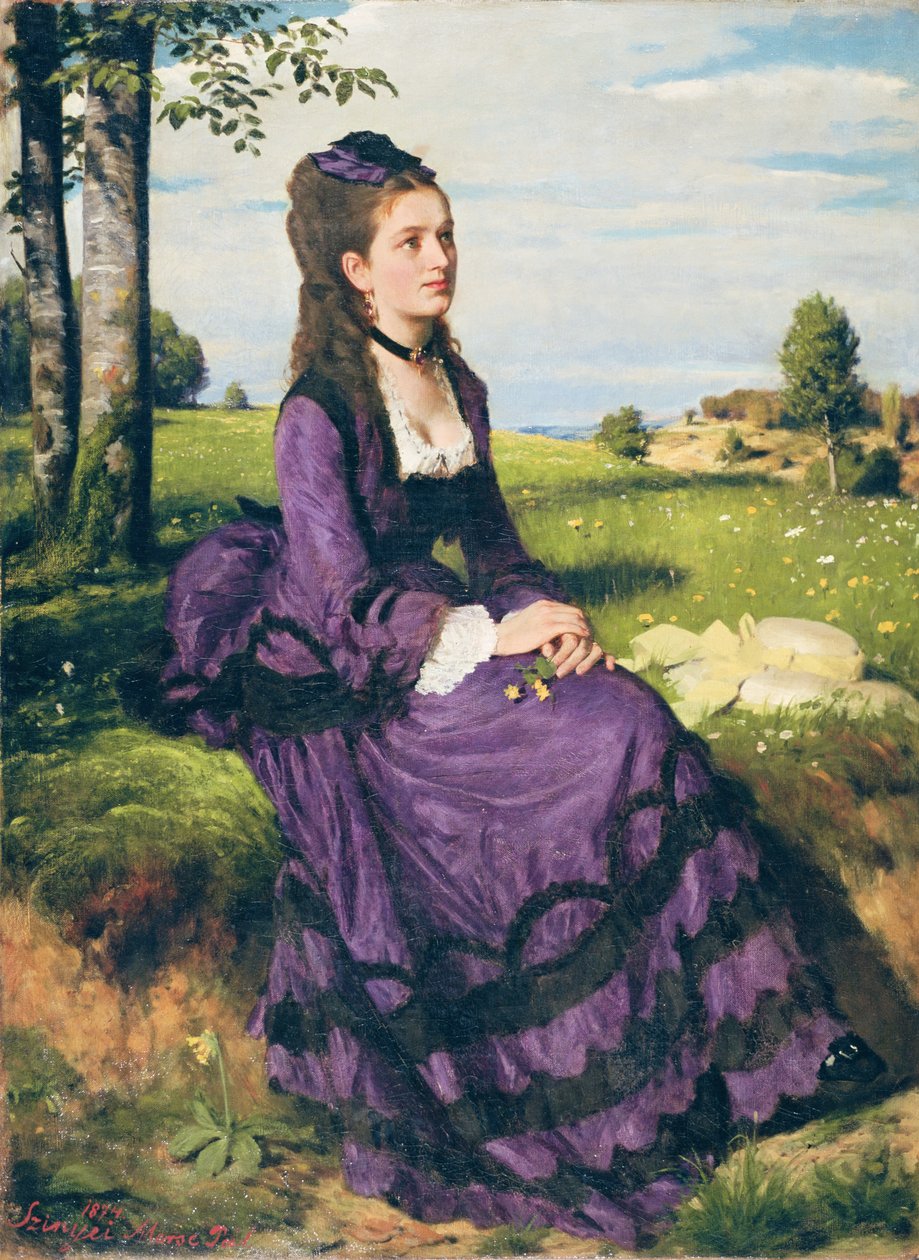 امرأة في البنفسج ، 1874 بواسطة بال Szinyei ميرس