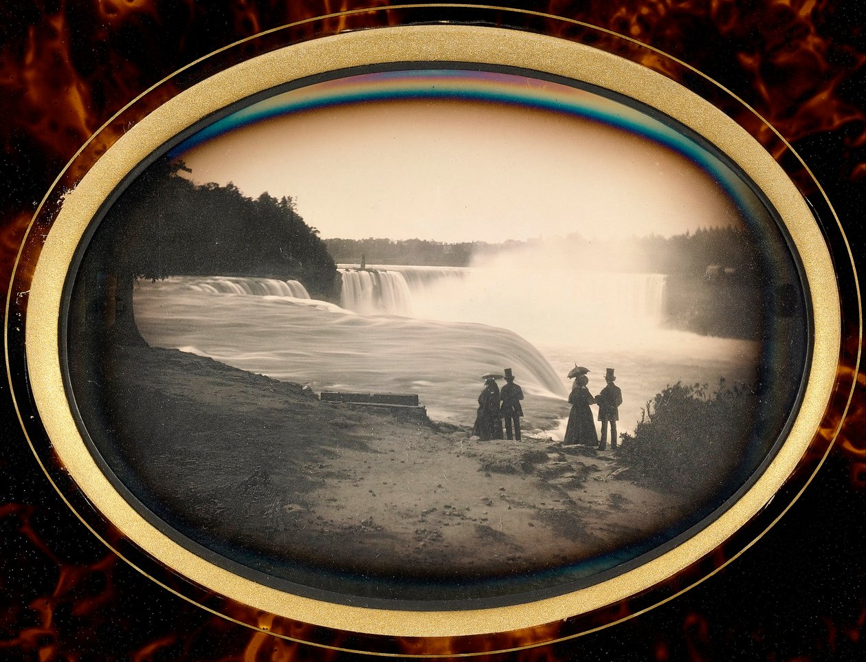 Daguerreotype لشلالات نياجرا بواسطة Babbitt ، حوالي عام 1855 (نوع daguerreotype) بواسطة بلات د