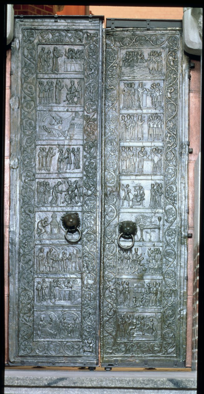 Doors depicting scenes from the life of St. Adalbert (939-97) (bronze) بواسطة المدرسة البولندية