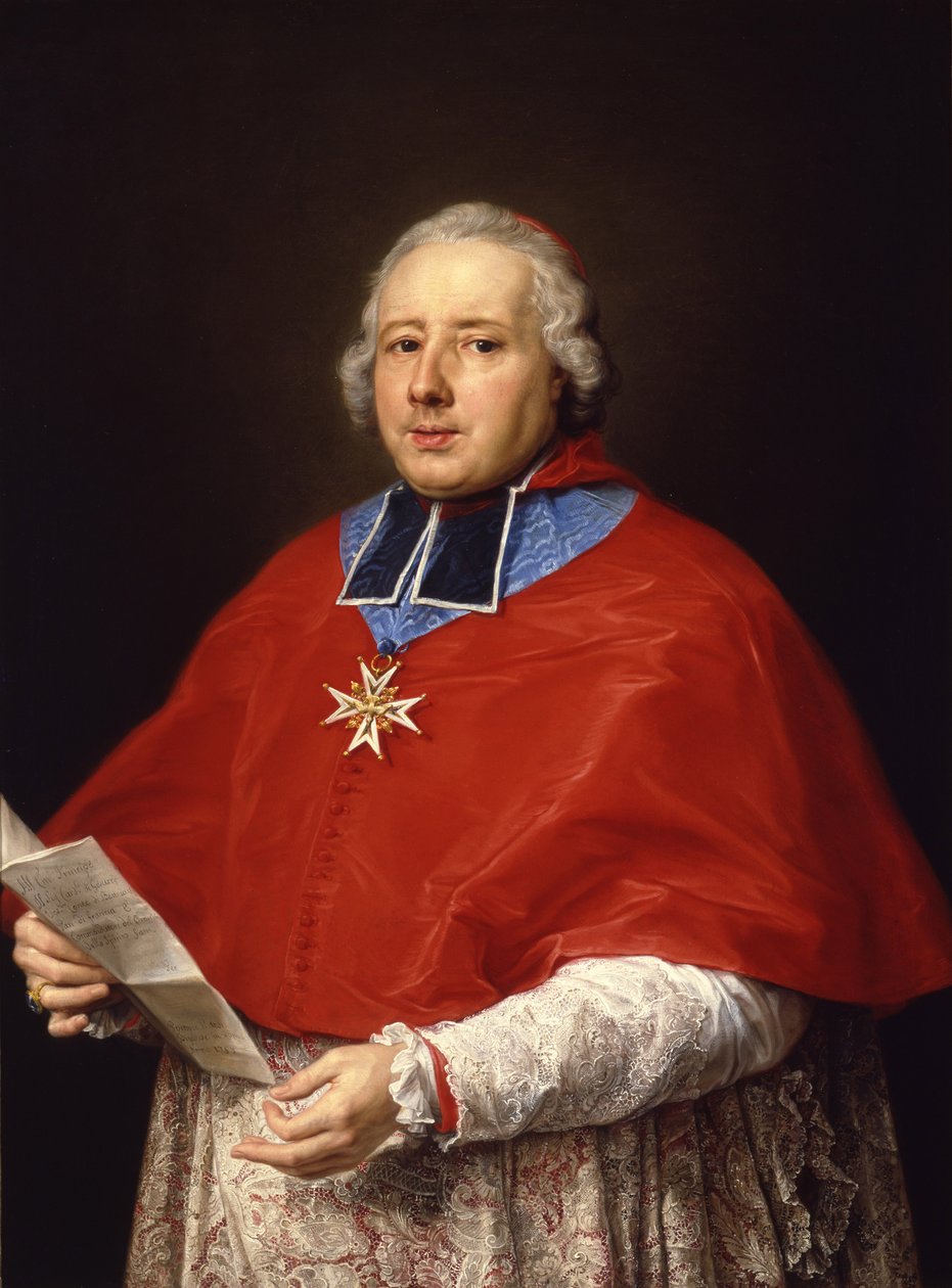 Etienne-René، Cardinal Potier de Gesvres، 1758 بواسطة بومبيو جيرولامو باتوني