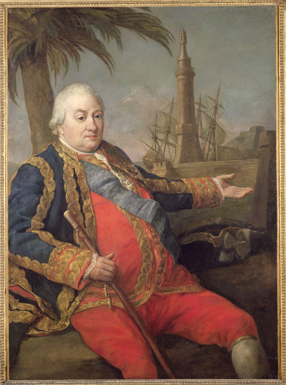 بيير دي سوفرين سان تروبيه (1729-1788) نائب أميرال فرنسا بواسطة بومبيو جيرولامو باتوني