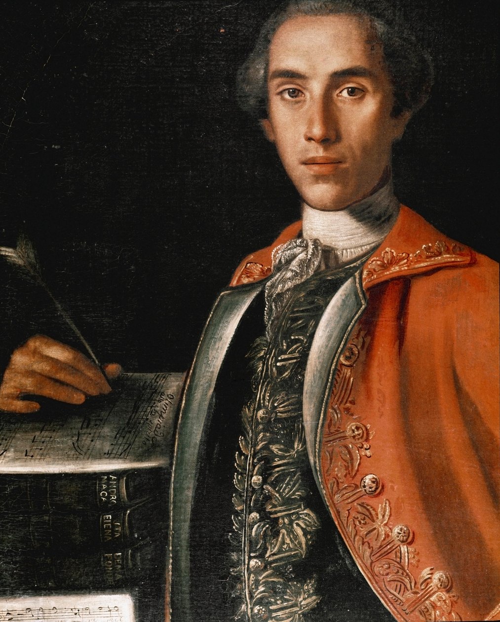 صورة للمؤلف الموسيقي الإيطالي ليوناردو ليو (1694-1744) لوحة بومبيو باتوني (1708-1787) نابولي ، سان بيترو معهد ماجيلا للموسيقى بواسطة بومبيو جيرولامو باتوني