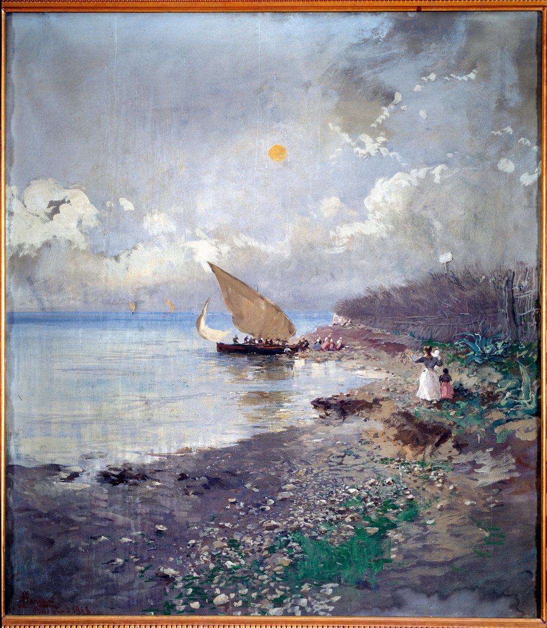 العودة من شاطئ البحر لوحة رسمها بومبيو مارياني (1857-1927) 1898 Dim 115x100 cm الجينات ، Galleria d'Arte Moderna بواسطة بومبيو مارياني