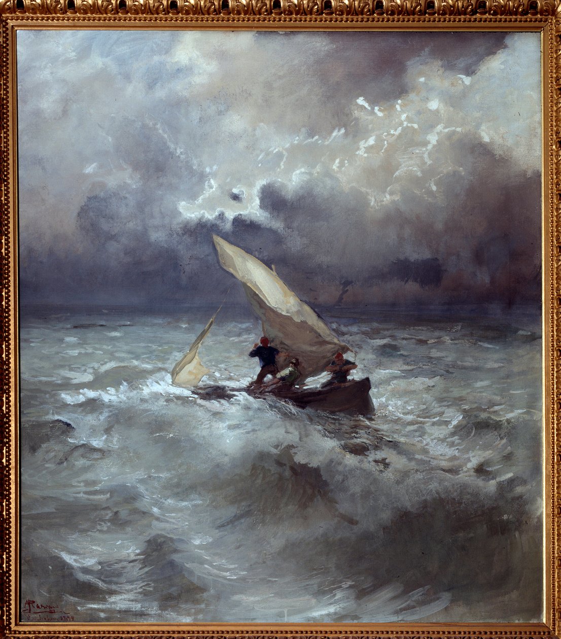 Tempete en mer (العاصفة في البحر) لوحة بومبيو مارياني (1857-1927) 1898 Dim 145x135 cm جينات ، Galleria d'Arte Moderna بواسطة بومبيو مارياني