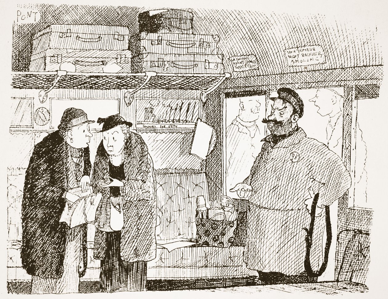 الميل إلى الإحراج من العملات الأجنبية ، توضيح من "Pont: An Account of the Life and Work of the Punch الفنان العظيم" بواسطة بونت